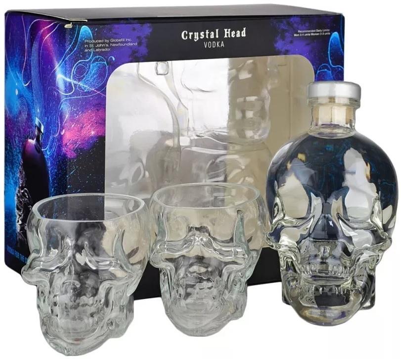 crystal head crystal head vodka 70 cl confezione con due bicchieri grandi