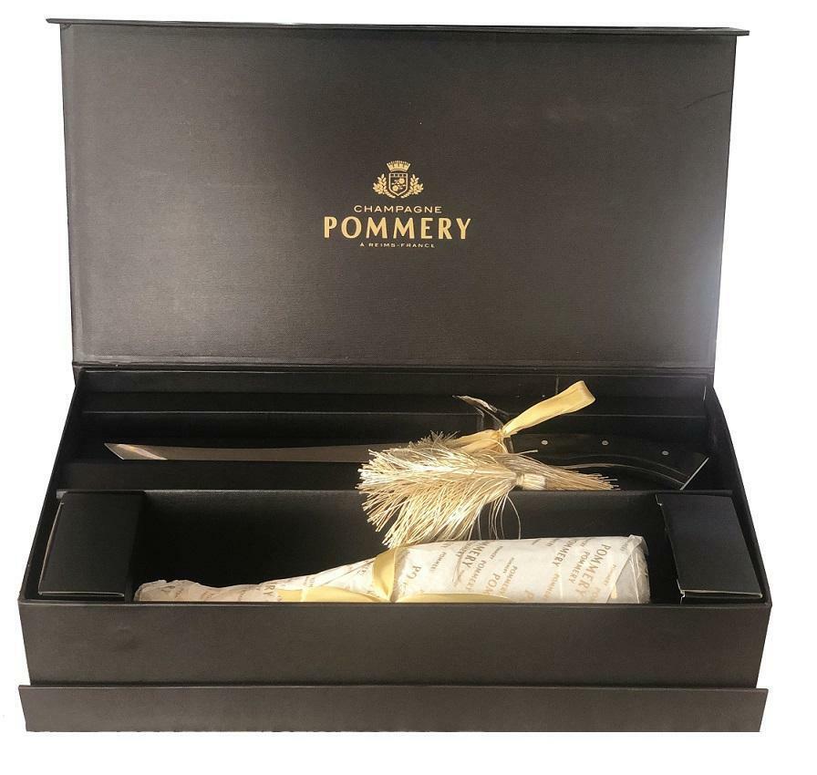 pommery pommery brut apanage 75cl con sciabola con confezione regalo
