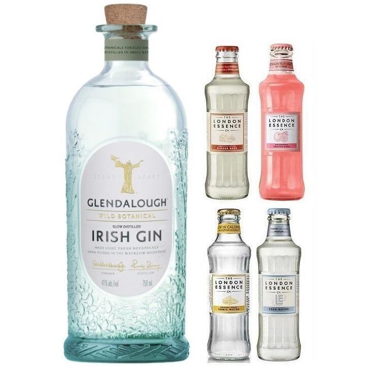 glendalough glendalough wild botanical gin 70 cl con kit 4 bottiglie the london essence miste