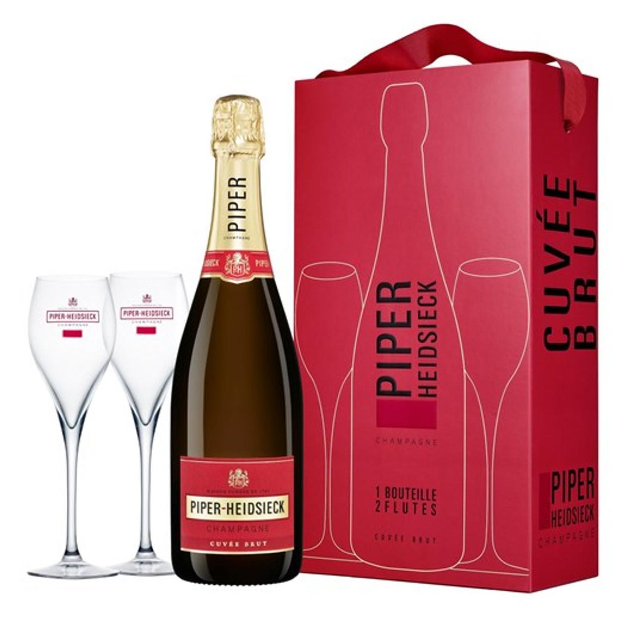 piper-heidsieck piper-heidsieck champagne cuve brut 75 cl confezione con 2 bicchieri