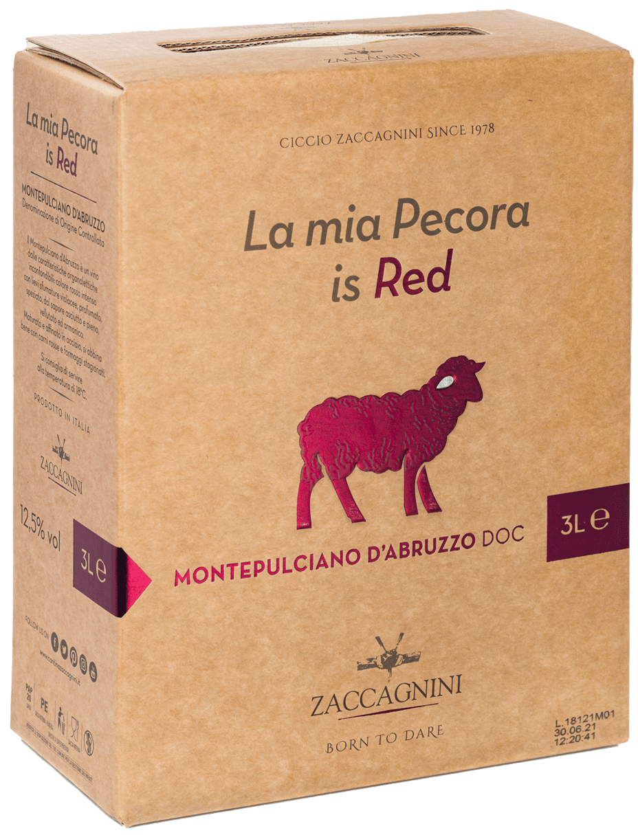 zaccagnini zaccagnini bag in box la mia pecora is red montepulciano d'abruzzo doc 3 lt