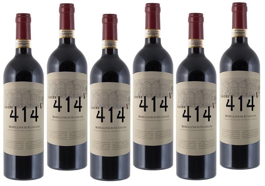 podere 414 podere 414 vino rosso morellino di scansano 2021 docg 75 cl 6 bottiglie