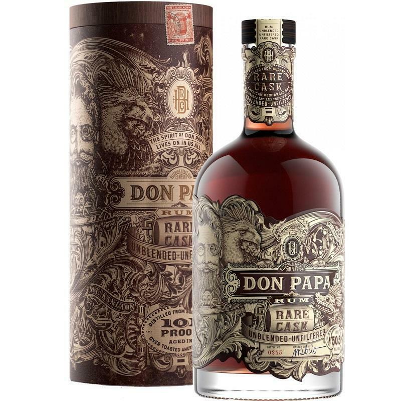 don papa rum don papa  rare cask unblended unfiltered 101 proof | in astuccio