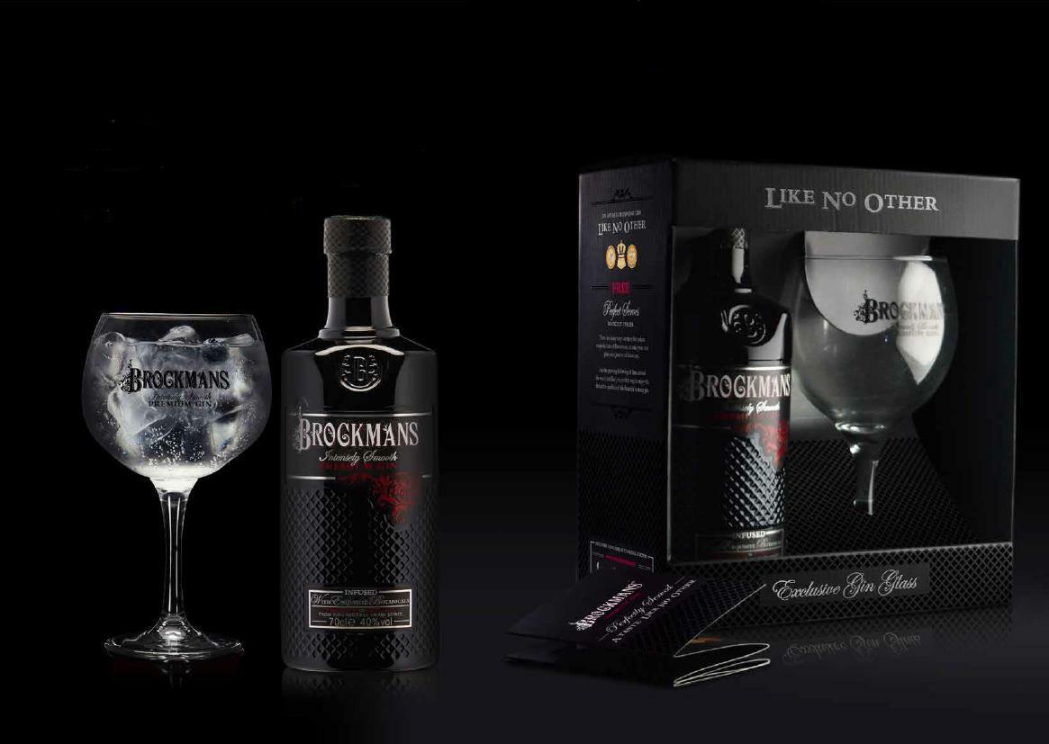 brockmans brockmans premium gin intensely smooth 70 cl gif pack con 1 bicchiere