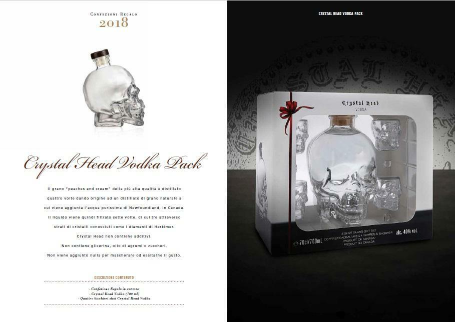 crystal head crystal head vodka 70 cl in astuccio gif pack con 4 bicchieri confezione regalo