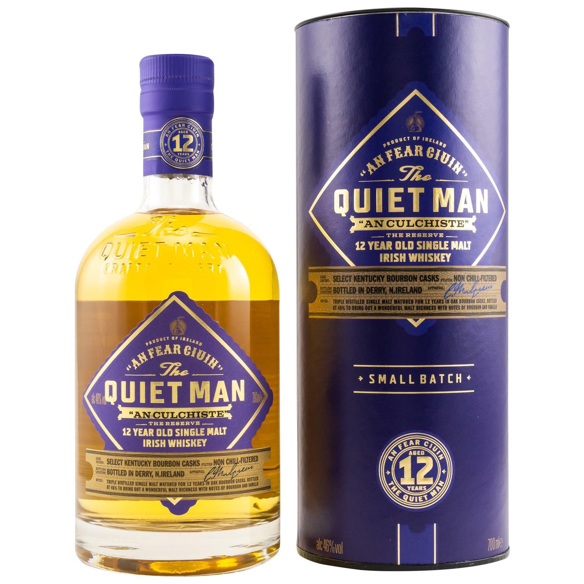 the quiet man the quiet man 12 years old single malt irish whiskey an culchiste 70 cl