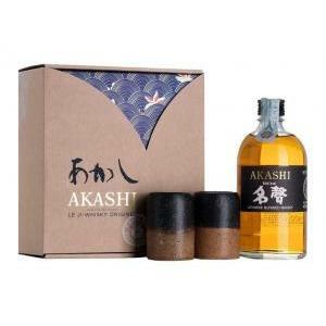 Japanese blended whisky meisei white oak 50 cl confezione con due bicchieri giapponesi
