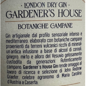 London dry gin gardener's house 70 cl