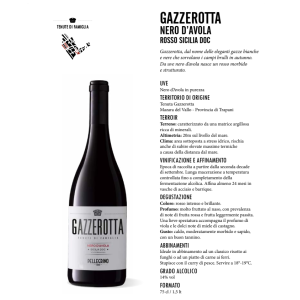 Gazzerotta vino rosso nero d' avola 2021 terre siciliane igt 75 cl