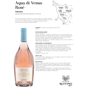 Aqua di venus rose' syrah sangiovese pinot grigio toscana syra 2022 igt 75 cl 6 bottiglie