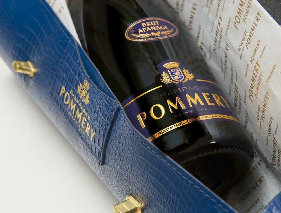 pommery pommery brut apanage magnum 1,5 lt in valigia di pelle