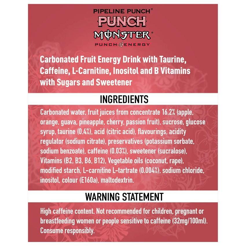 monster monster energy drink pipeline punch 50 cl - 12 lattine