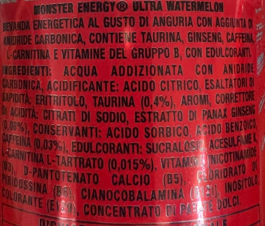 monster monster energy drink ultra watermelon 500 ml - 12 lattine