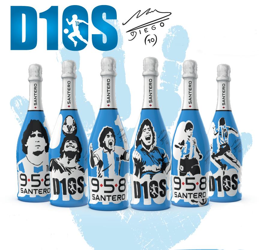 santero 958 santero 958 extra dry d10s collezione dedicata a diego limited edition 6 bottiglie miste da 75 cl