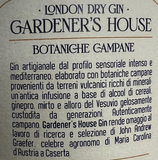 opificio botanico opificio botanico london dry gin gardener's house 70 cl