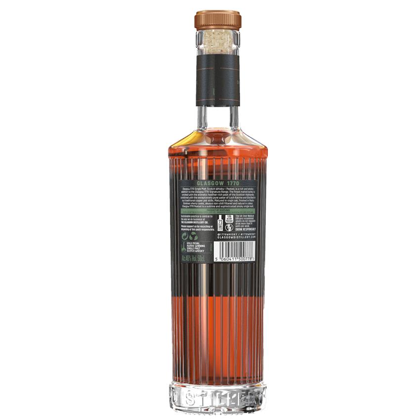 glasgow distillery glasgow distillery 1770 single malt scotch whisky peated rich & smoky 50 cl glass pack
