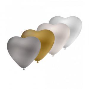 Palloncini cuore colori assortiti metallizzati da 12cm. 100pz