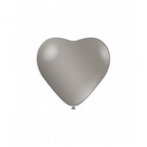 Palloncini cuore argento metallizzato da 25cm. 100pz