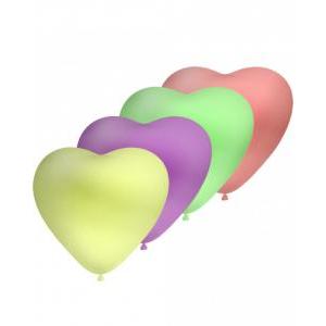 Palloncini cuore fluo assortiti da 25cm. 100pz