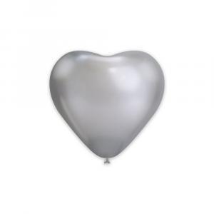 Palloncini chrome cuore 12" - 30cm argento 89