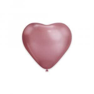 Palloncini chrome cuore 12" - 30cm rosa 91