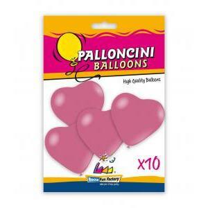 Blister 10pz palloncini cuori pastello 17" - 43cm rosa 26