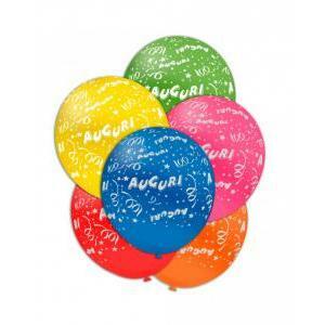 Palloncini colori assortiti auguri, dimensione 12cm, 100pz.