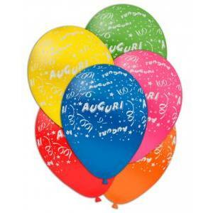 Palloncini colori assortiti auguri, dimensione 30cm, 100pz.