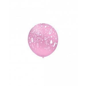 Palloncino nascita rosa con stampa e' nata, 5inc - 12cm, 100pz.