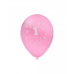Palloncini primo compleanno rosa 12inc-30cm, 100pz.