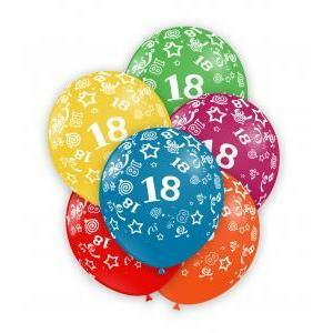Palloncini compleanno 18 anni assortiti 5inc-12cm, 100pz.