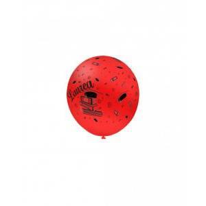 Pall. 5"-12cm rosso 28 st. nera globo laurea