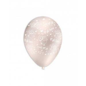 Pall. 11"/12" perla 60 st. bianca globo w gli sposi