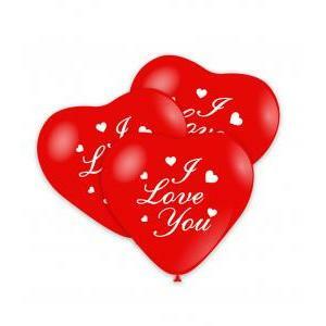 Pall. cuore rosso 28 st. bianca 1l i love you