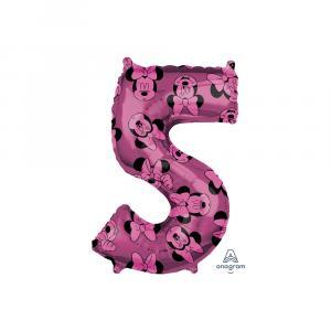 Palloncino  rosa numero 5 minnie forever 18"x26". 1pz