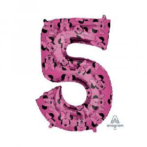 Palloncino  rosa numero 5 minnie forever 23"x33". 1pz