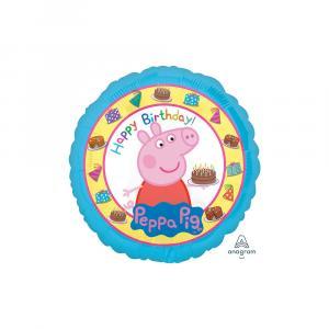 Palloncino  peppa pig happy birthday  standardshape 18"-46cm. 1pz