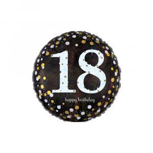 Palloncino  happy birthday 18 anni scintillante standardshape 18"-46cm. 1pz