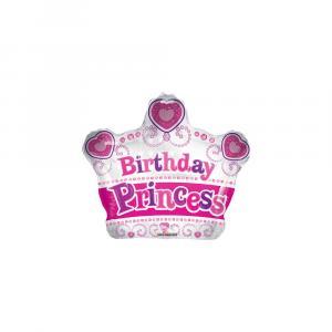 Palloncini  sagoma corona birthday princess minishape 12"-30cm. 5pz