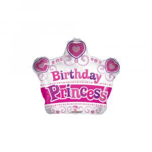 Palloncino  corona birthday princess 18"-45cm. 1pz