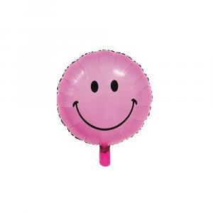Palloncino  tondo smile rosa 18"-45cm. 1pz