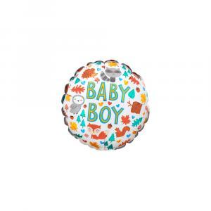 Palloncini  baby boy mondo del bosco tondo minishape 9"-22cm. 5pz