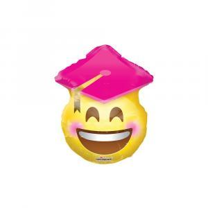Palloncino  laurea smile con tocco rosa sagomato 18"-45cm. 1pz