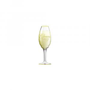 Palloncino  bicchiere champagne cheers 9"-22cm. 1pz