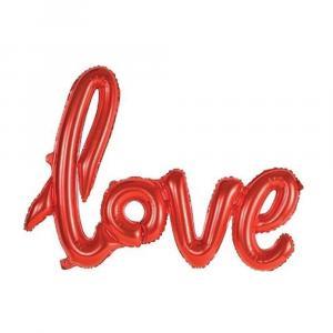 Palloncino  scritta love in corsivo rosso 42"-106cm. 1pz