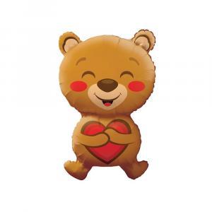 Palloncino  orso con cuore love 28"-71cm. 1pz