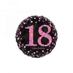Palloncino  happy birthday 18 pink celebration tondo standardshape 18"-46cm. 1pz