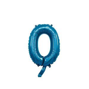 Palloncino  numero 0 blu minishape 14" - 35cm. 1pz