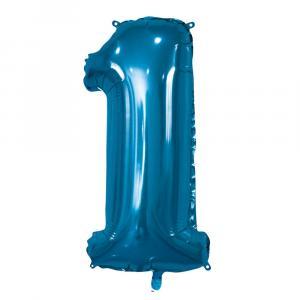 Palloncino  numero 1 blu supershape 40" - 101cm. 1pz