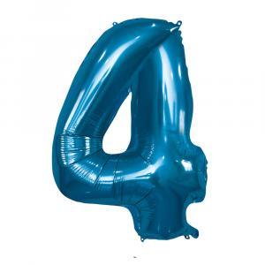 Palloncino  numero 4 blu supershape 40" - 101cm. 1pz